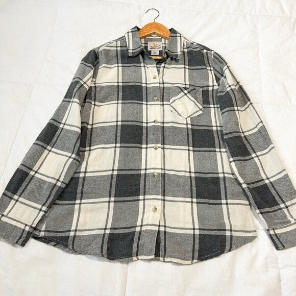 Field & Stream Women’s Plaid Flannel Button Up Shirt Gray Size Medium - Picture 2 of 6